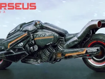 Lowpoly Military Motorcycle - Perseus Bike Low-poly 3D model