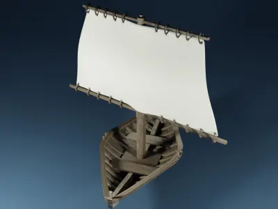 Sailboat with a rectangle mast 3D model