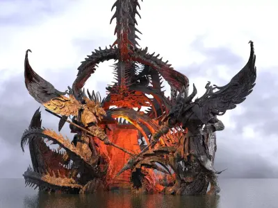 Ancient spine temple 3D model