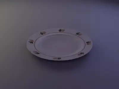 Low Poly Old Plate Free low-poly 3D model