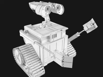 Wall e robot Free low-poly 3D model
