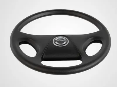 6 Indian bus steering in 3d Low-poly 3D model