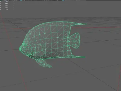 Angelfish Low-poly 3D model