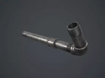 Metal Pipe Weapon PBR Game Ready Low-poly 3D model
