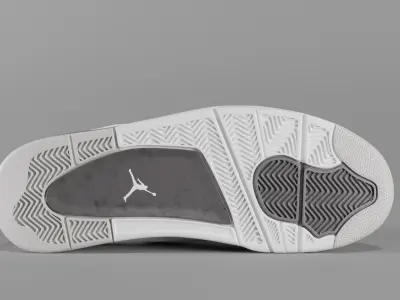 Jordan 4 Military Black Low-poly 3D model