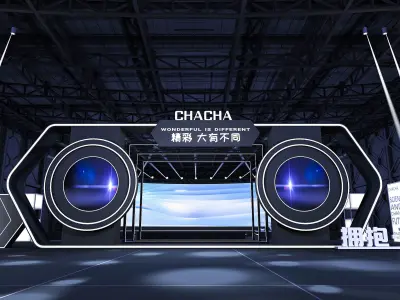 Factory stage area design 3D model