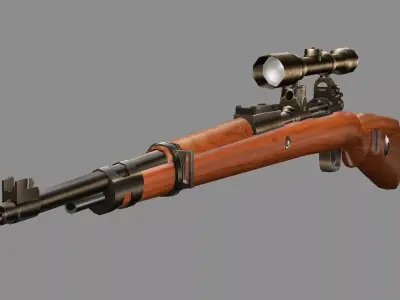 Kar98k Sniper Rifle Fps - Tps Low-poly 3D Model Low-poly 3D model