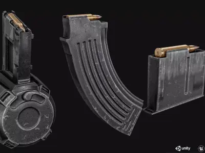 Gun Magazine  Pack Low-poly 3D model
