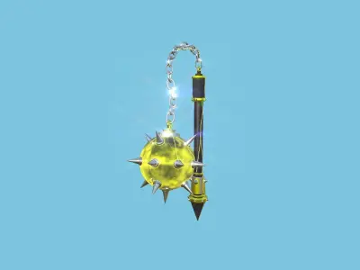 Medieval Flail 10 Thunder - Character Fantasy Weaponry Low-poly 3D model