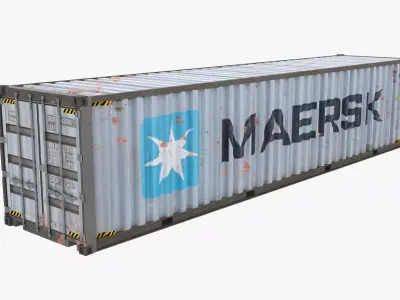Cargo Shipping Container 3D model 04 Low-poly 3D model