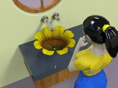 Sunflower sink Free 3D model