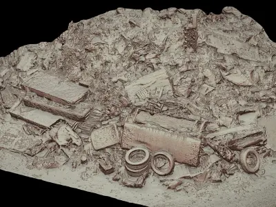 trash pile mixed trash front part photogrammetry Low-poly 3D model