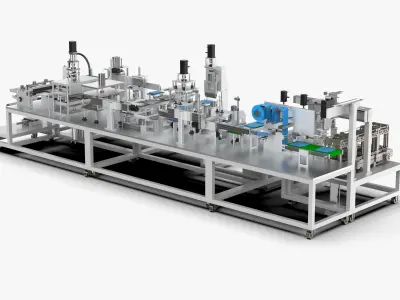 Automatic Lithium Battery Corner Sealing Machine 3D model