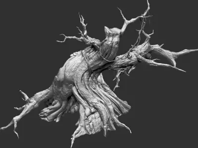 Tree zbrush sculpture 3D model