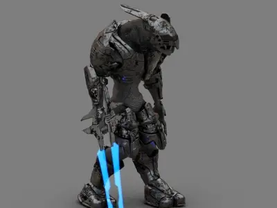Alien Chief  rigged - animated character 3D model
