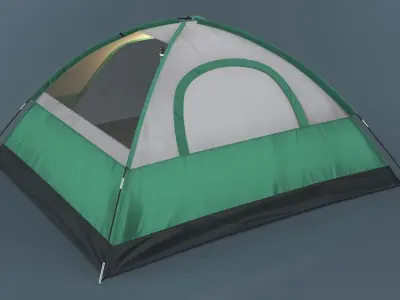 Outdoor Shelter Tent with Insect Protection Lamp Green 3D model