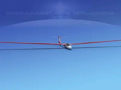 Schleicher ASW 22 Sailplane V05 3D model