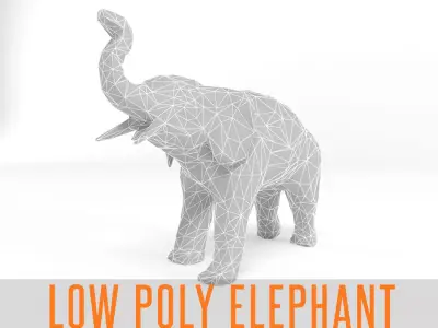 Elephant Low Poly Mammal African Wild Animal Lowpoly Low-poly 3D model