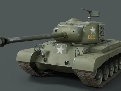 M26 Pershing  Low-poly 3D model