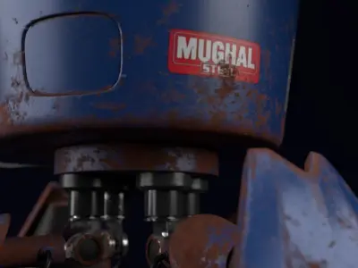 Vintage old style textured Machine Robot 3D model