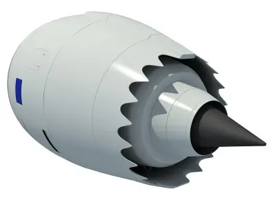 Jet Turbofan Engine 3D model