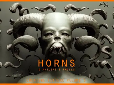 HORNS - 60 part IMM and VDM brush plus OBJs 3D model