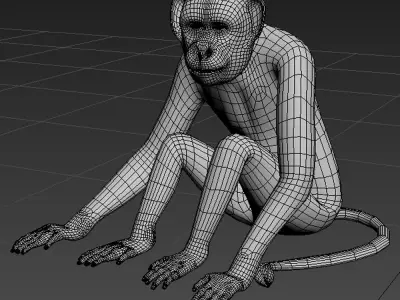 3D MONKEY LOWPOLY Low-poly 3D model