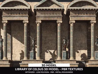 Library Of Celsus - Ephesus PBR Low-poly 3D model