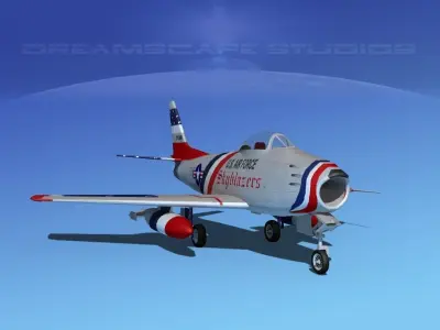 North American F-86 Sabre Jet V06 USAF 3D model