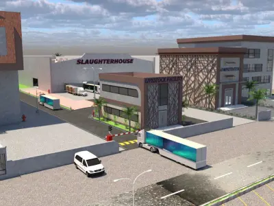 Commercial Warehouse and Retail Complex A32 DWG SketchUp 3D model