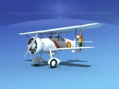 Curtiss F-11-C2 Goshawk V07 3D model