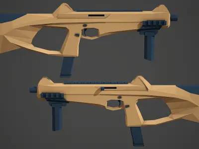 Stylized Beretta MX-4 SMG Low Poly Mobile Ready Low-poly 3D model