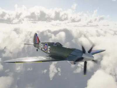 Supermarine Spitfire 3D Model Low-poly 3D model