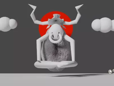 meditating animal 3D model