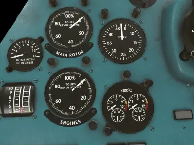 Mi-8MT Mi-17MT Left Panels Board English Low-poly 3D model
