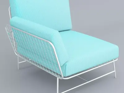 Chair outdoor lounge Low-poly 3D model