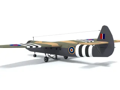 Airspeed AS 51 Horsa WWII Airplane Low-poly 3D model
