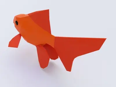 Gold fish low poly 3d model  Low-poly 3D model
