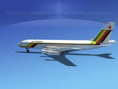 Boeing 707 Air Zimbabwe 3D model