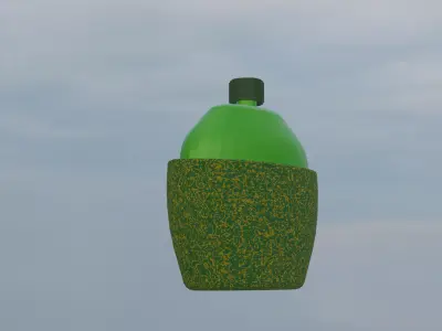 Military Green Water Bottle Game Ready 3D Asset Low-poly 3D model