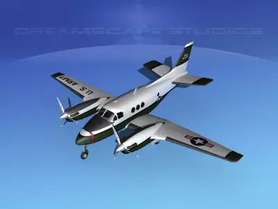 Beechcraft C-6 Transport V01 US Army 3D model