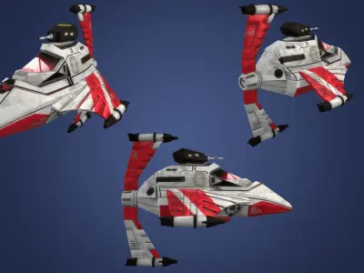 Stylized Spaceships Mega Pack Low-poly 3D model