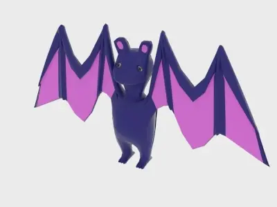  Character Toon Bat  Low-poly 3D model