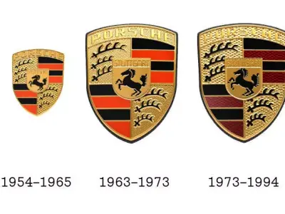 Porsche Old Logos Emblems Badges Crests Bundle Low-poly 3D model