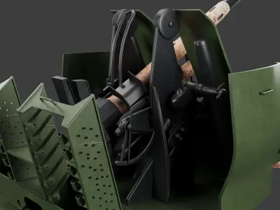 Bofors 40 mm Automatic Gun L-60 Low-poly 3D model 3D model