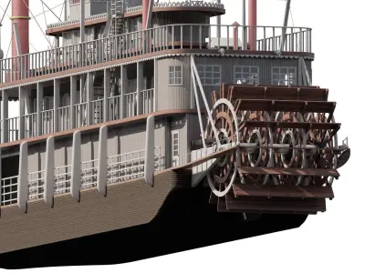 AMERICAN STEAM SHIP 3D model