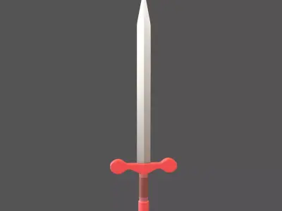 Cartoon Sword v1 003 Low-poly 3D model