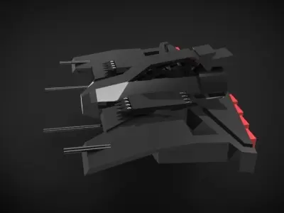 Spaceship 01 Low-poly 3D model