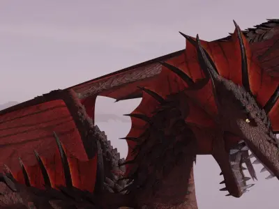 Flying Dragon Model Low-poly 3D model