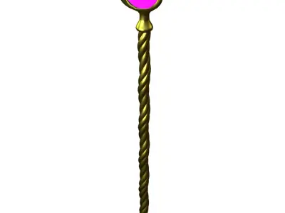 Eagle claw staff Low-poly 3D model